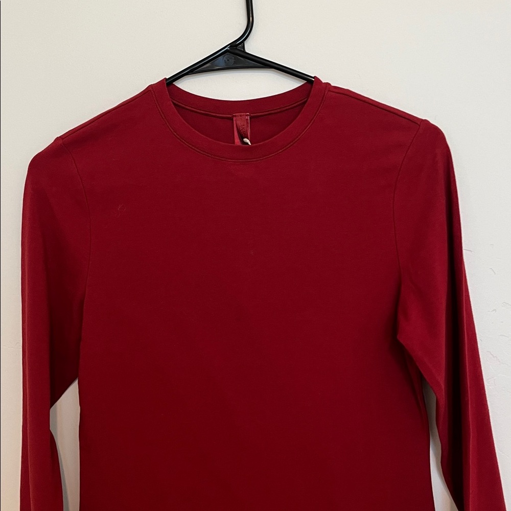 Skims Cotton Jersey Long Sleeve T-Shirt in Brick - Picture 7 of 10